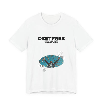 Debt Free Gang T‑Shirt — Retro Money Shower Graphic Tee