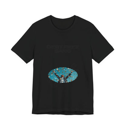 Debt Free Gang T‑Shirt — Retro Money Shower Graphic Tee