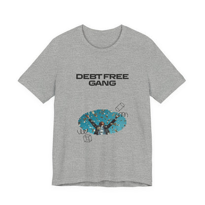 Debt Free Gang T‑Shirt — Retro Money Shower Graphic Tee