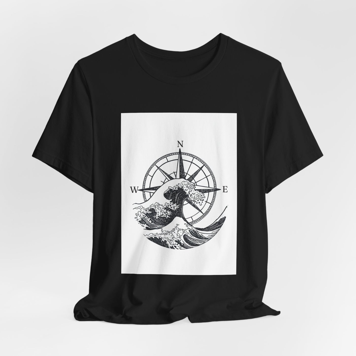 Compass Wave T‑Shirt — Nautical Adventure Graphic Tee