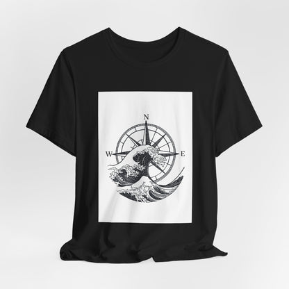 Compass Wave T‑Shirt — Nautical Adventure Graphic Tee