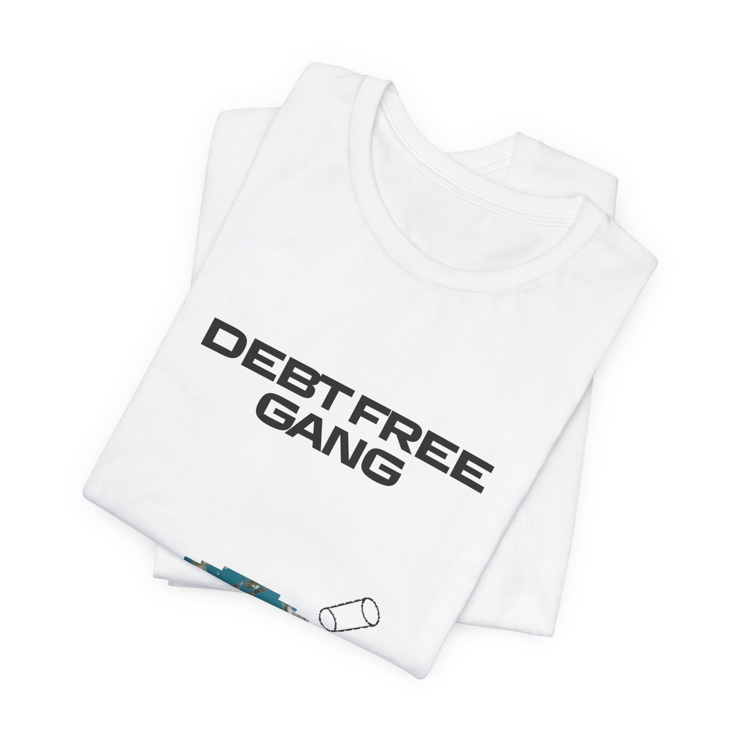 Debt Free Gang T‑Shirt — Retro Money Shower Graphic Tee