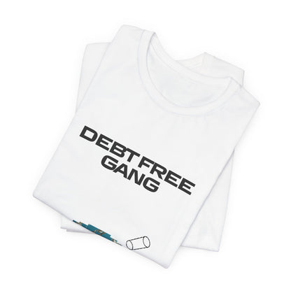 Debt Free Gang T‑Shirt — Retro Money Shower Graphic Tee