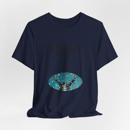 Debt Free Gang T‑Shirt — Retro Money Shower Graphic Tee
