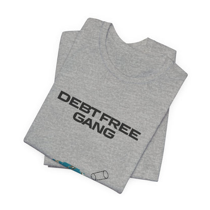 Debt Free Gang T‑Shirt — Retro Money Shower Graphic Tee