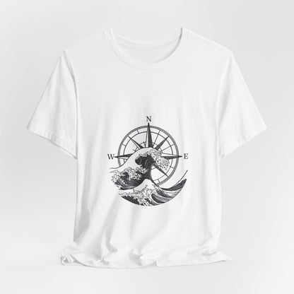 Compass Wave T‑Shirt — Nautical Adventure Graphic Tee