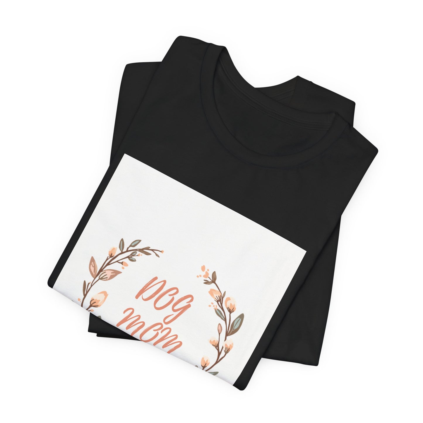 Dog Mom Floral Wreath Tee - Cute Paw Print T-Shirt for Pet Lovers