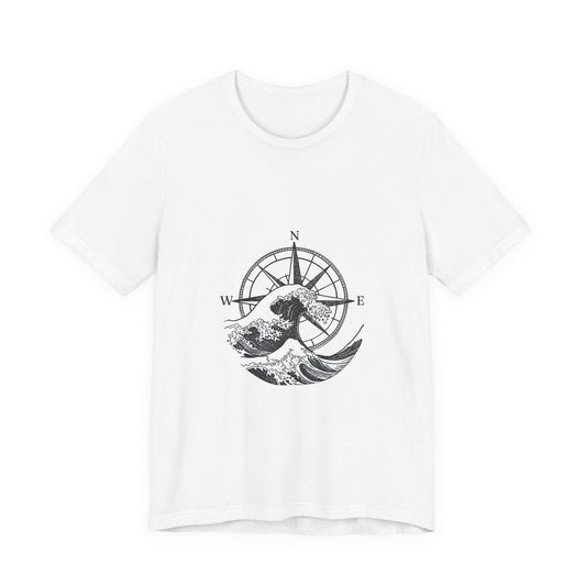 Compass Wave T‑Shirt — Nautical Adventure Graphic Tee