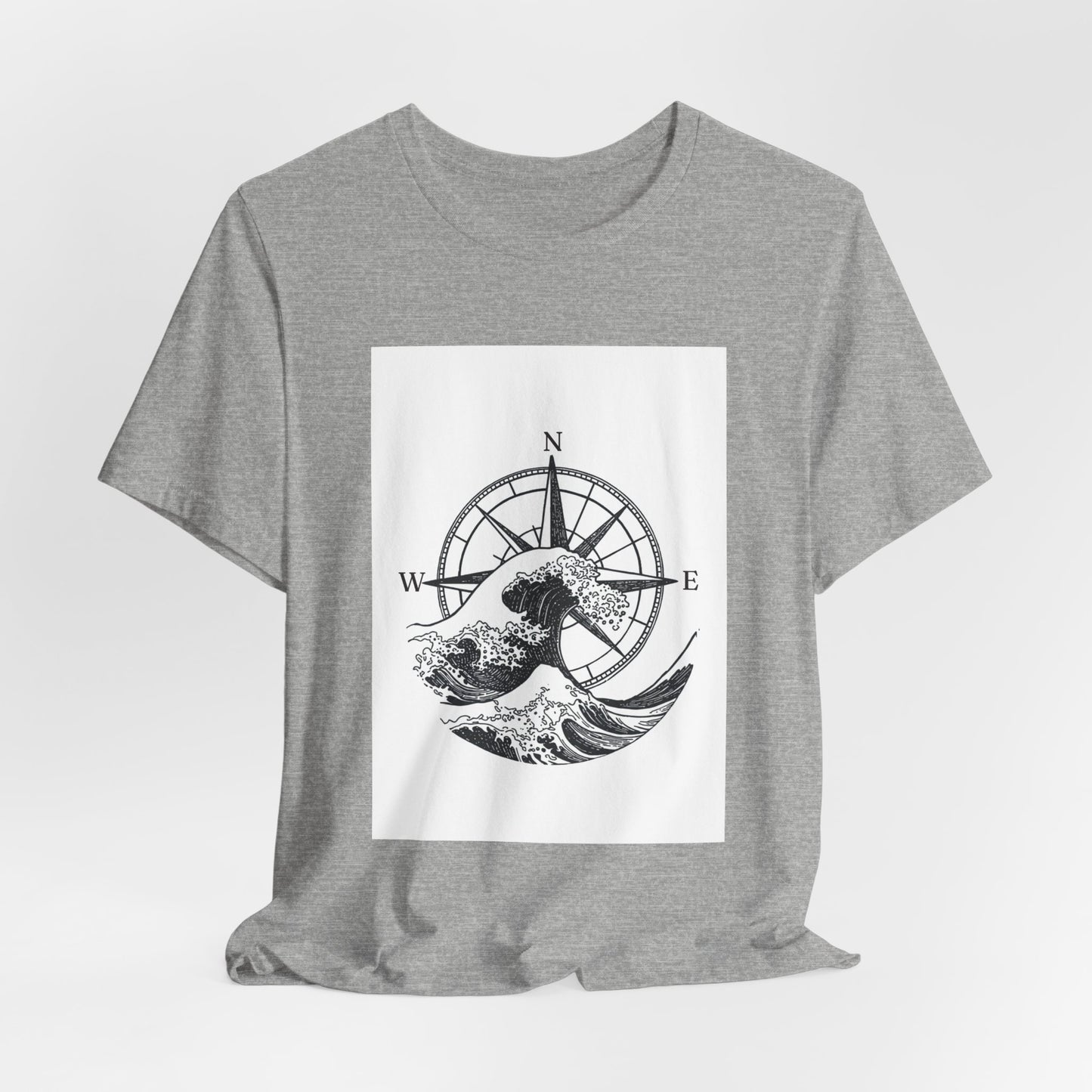 Compass Wave T‑Shirt — Nautical Adventure Graphic Tee