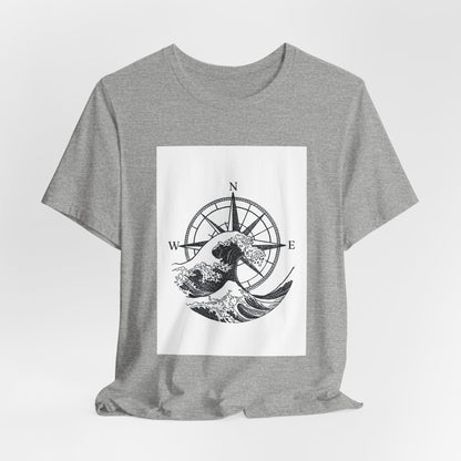 Compass Wave T‑Shirt — Nautical Adventure Graphic Tee