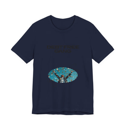 Debt Free Gang T‑Shirt — Retro Money Shower Graphic Tee
