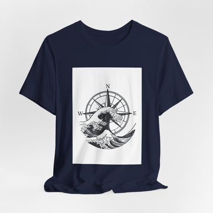 Compass Wave T‑Shirt — Nautical Adventure Graphic Tee